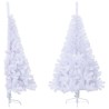 Sapin de Noël artificiel moitié avec support blanc 150 cm PVC 