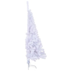 Sapin de Noël artificiel moitié avec support blanc 150 cm PVC 