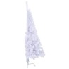 Sapin de Noël artificiel moitié avec support blanc 150 cm PVC 
