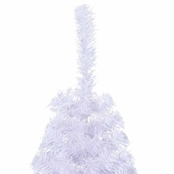 Sapin de Noël artificiel moitié avec support blanc 150 cm PVC 