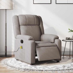 Fauteuil de massage inclinable électrique Taupe Tissu 