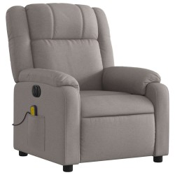 Fauteuil de massage inclinable électrique Taupe Tissu 