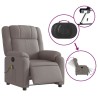 Fauteuil de massage inclinable électrique Taupe Tissu 