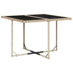 Ensemble à manger de jardin coussins 5 pcs mélange beige rotin 
