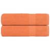 Serviettes de bain 2 pcs orange 100x150 cm 360 g/m² 100% coton 