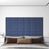 Panneaux muraux 12 pcs Bleu 30x15 cm Tissu 0,54 m² 