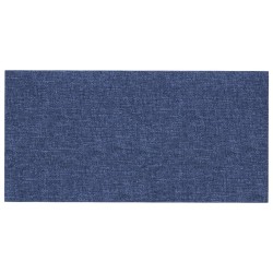 Panneaux muraux 12 pcs Bleu 30x15 cm Tissu 0,54 m² 