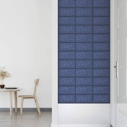 Panneaux muraux 12 pcs Bleu 30x15 cm Tissu 0,54 m² 