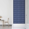 Panneaux muraux 12 pcs Bleu 30x15 cm Tissu 0,54 m² 