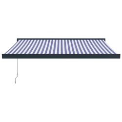 Auvent rétractable bleu et blanc 3x2,5 m tissu et aluminium 