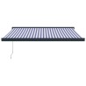 Auvent rétractable bleu et blanc 3x2,5 m tissu et aluminium 
