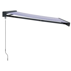 Auvent rétractable bleu et blanc 3x2,5 m tissu et aluminium 