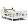 Lit bibliothèque sans matelas blanc 120x200 cm bois pin massif 
