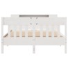 Lit bibliothèque sans matelas blanc 120x200 cm bois pin massif 