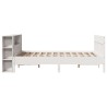 Lit bibliothèque sans matelas blanc 120x200 cm bois pin massif 