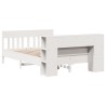 Lit bibliothèque sans matelas blanc 120x200 cm bois pin massif 