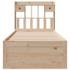 Lit bibliothèque sans matelas 100x200 cm bois massif de pin 