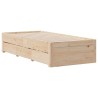 Lit bibliothèque sans matelas 100x200 cm bois massif de pin 