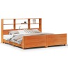 Cadre de lit sans matelas cire marron 200x200cm bois pin massif 