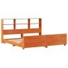 Cadre de lit sans matelas cire marron 200x200cm bois pin massif 