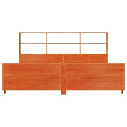 Cadre de lit sans matelas cire marron 200x200cm bois pin massif 