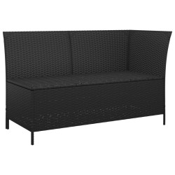 Salon de jardin 4 pcs avec coussins Noir Résine tressée 