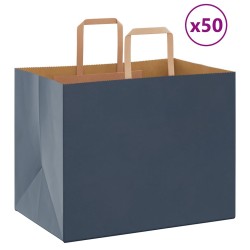 Sacs en papier 50 pcs avec poignées bleu 32x22x24 cm 