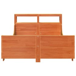 Cadre de lit sans matelas cire marron 135x190cm bois pin massif 