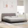 Cadre de lit avec LED sans matelas taupe 200x200 cm tissu 