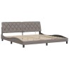 Cadre de lit avec LED sans matelas taupe 200x200 cm tissu 