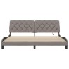 Cadre de lit avec LED sans matelas taupe 200x200 cm tissu 