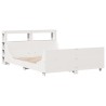 Cadre de lit sans matelas blanc 135x190 cm bois de pin massif 