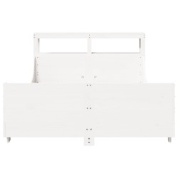 Cadre de lit sans matelas blanc 135x190 cm bois de pin massif 