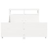Cadre de lit sans matelas blanc 135x190 cm bois de pin massif 