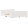 Cadre de lit sans matelas blanc 135x190 cm bois de pin massif 