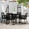 Ensemble à manger de jardin 5 pcs Noir 