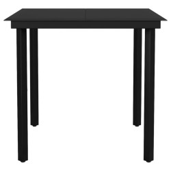 Ensemble à manger de jardin 5 pcs Noir 