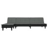 Canapé-lit en forme de L gris foncé 255x140x70 cm tissu 
