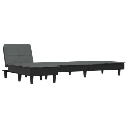 Canapé-lit en forme de L gris foncé 255x140x70 cm tissu 