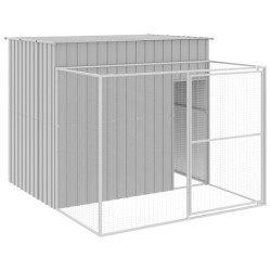 Niche pour chien avec cour gris clair 214x253x181 cm 