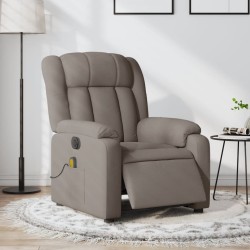 Fauteuil de massage inclinable électrique Taupe Tissu 