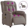 Fauteuil de massage inclinable électrique Taupe Tissu 