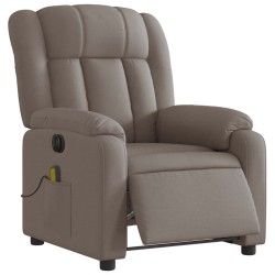 Fauteuil de massage inclinable électrique Taupe Tissu 