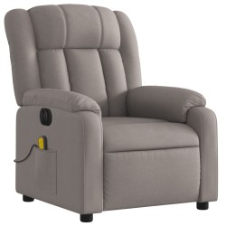 Fauteuil de massage inclinable électrique Taupe Tissu 