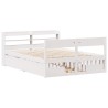 Cadre de lit sans matelas blanc 150x200 cm bois de pin massif 