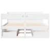 Cadre de lit sans matelas blanc 150x200 cm bois de pin massif 