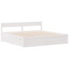 Cadre de lit sans matelas blanc 150x200 cm bois de pin massif 