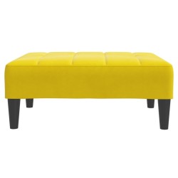 Canapé-lit à 2 places avec repose-pied jaune velours 