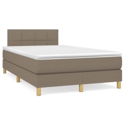 Sommier à lattes de lit avec matelas taupe 120x190 cm tissu 