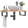Supports d'étagères pour lavabo 2 pcs noir rectangulaire acier 
